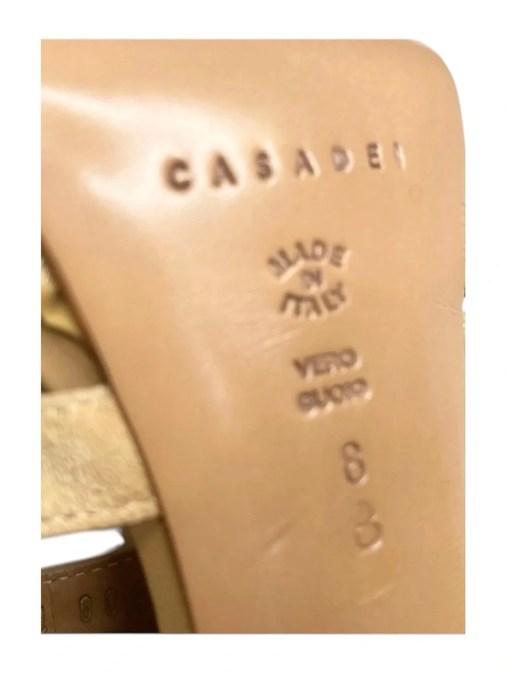 Casadei ♚ Renna Bamboo Heeled Heels Platform Ankle Strap Sandals ♚ Sand Suede ♚